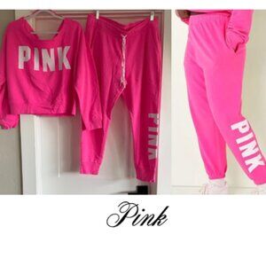 VICTORIA’S SECRET OFF THE SHOULDER LONG SLEEVE TOP & FLEECE JOGGER SET - NWOT